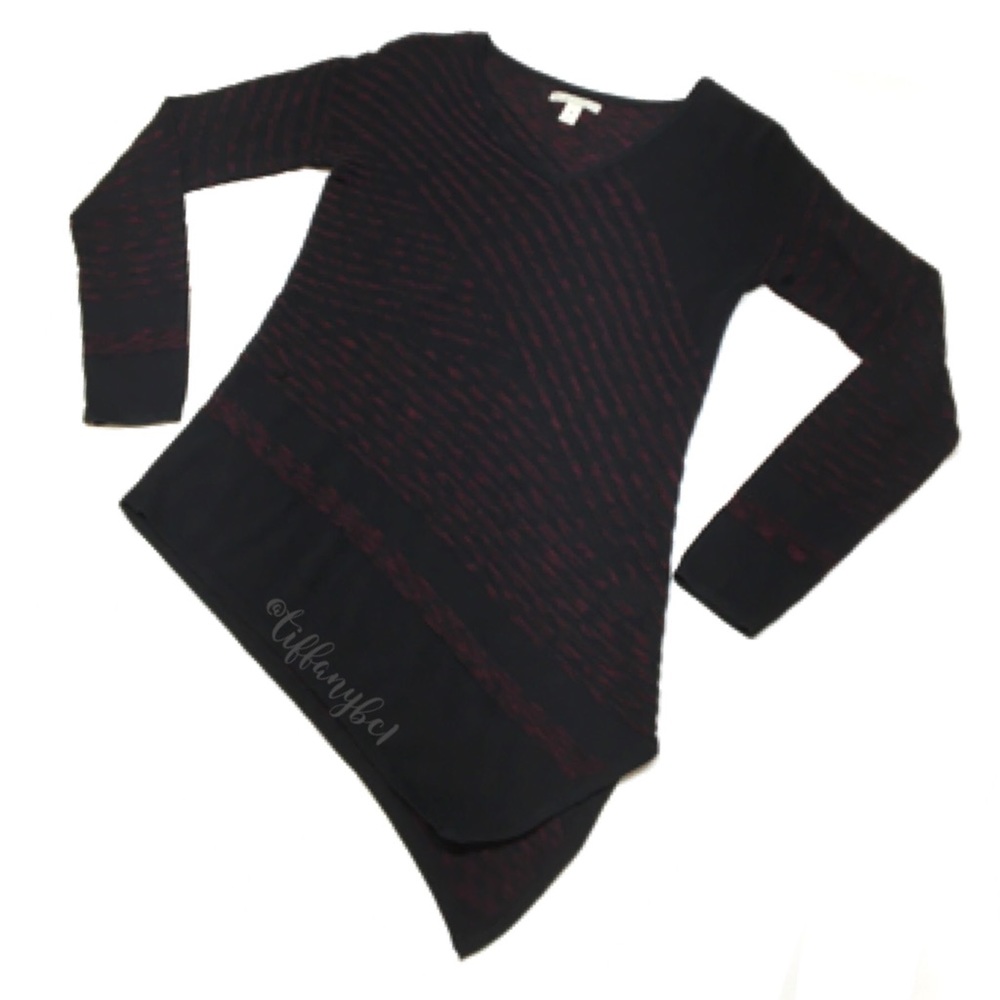 Dana Buchman Asymmetrical Tunic Burgundy - Picture 3 of 14